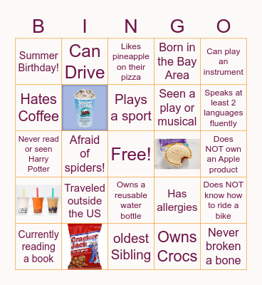Celebration Bingo Card