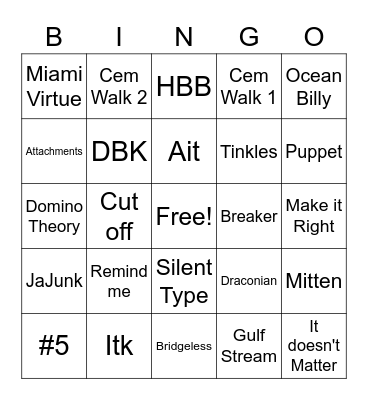 Sara BINGO Card