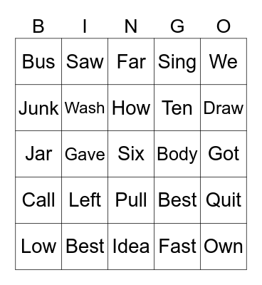 Sasha Review Bingo Card