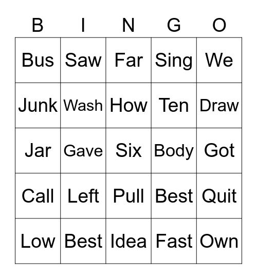 Sasha Review Bingo Card