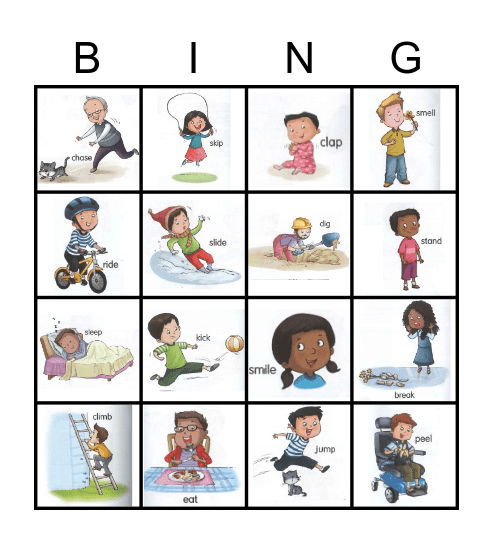 VERBS Bingo Card