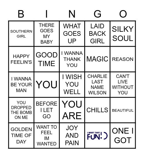 ALL ABOUT FRANKIE AND CHARLIE Bingo Card