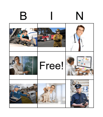 Community Helpers Bingo Card
