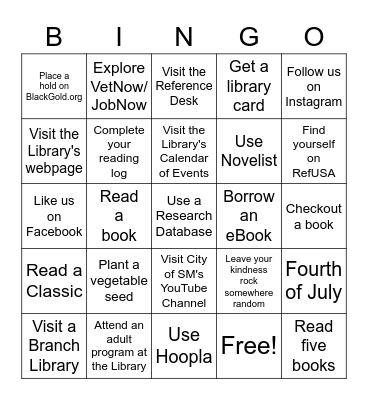 Reading Colors Your World Bingo Card
