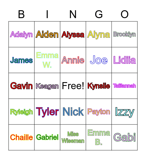 Block 3 BINGO Card