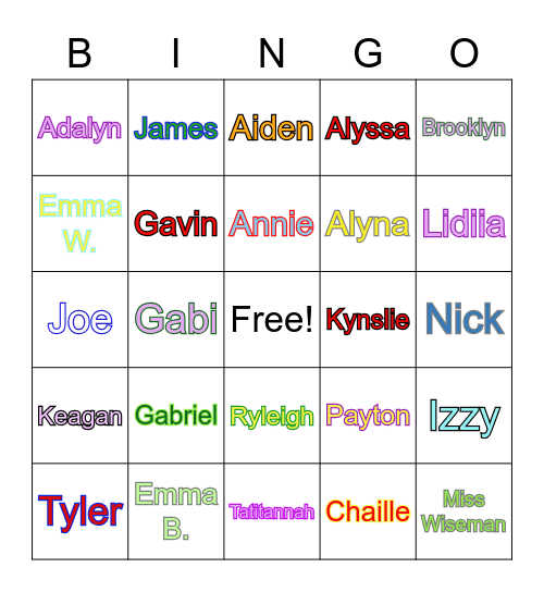 Block 3 BINGO Card