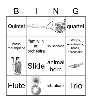 Brass Family!!!!!!!!!!!! Bingo Card