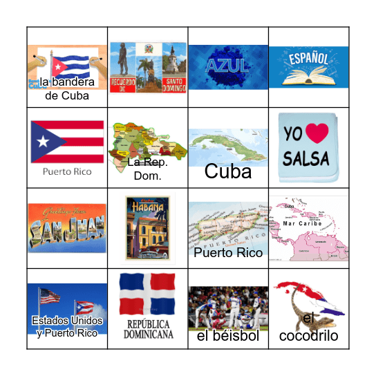 El caribe Bingo Card