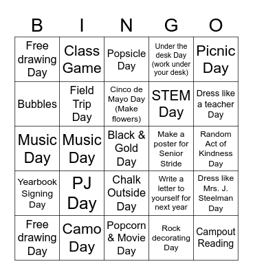 Garfield Bingo Card