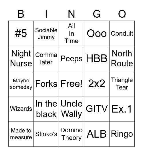 ATL Bingo Card