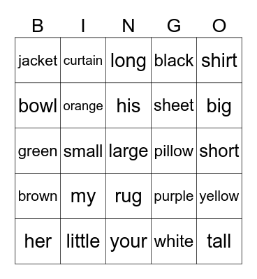 Which one? Bingo Card