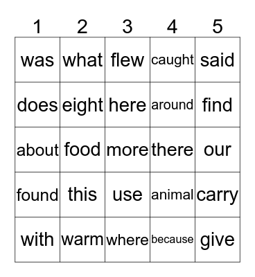 Bingo Card