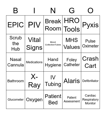 Unit Bingo Card