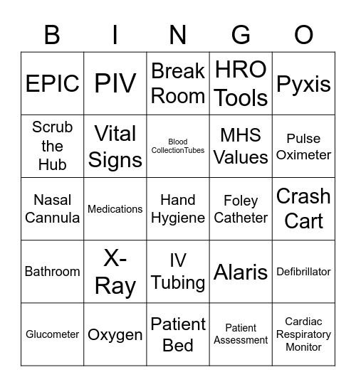 Unit Bingo Card