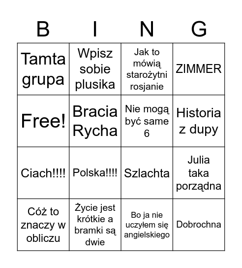Dogondasowe bingo Card