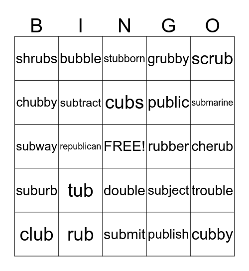 Hubba Bubba Bingo! Bingo Card