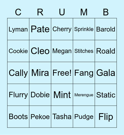 Dream Address Bingo Card