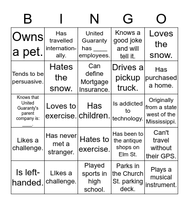 Meet & Greet Icebreaker Bingo Card