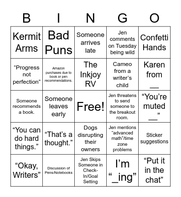 TeachWrite: Time to Write Bingo Card