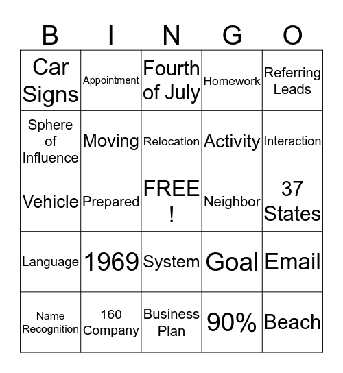 Weichert Bingo Card