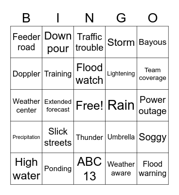 TV WX Bingo Card