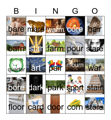 19-21  [ɛr,ar,ɔr] words Bingo Card