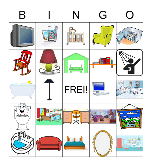 Haus Bingo mit Bildern Bingo Card