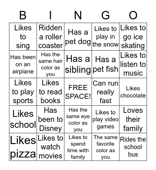 Bingo: Find Someone Who... Bingo Card