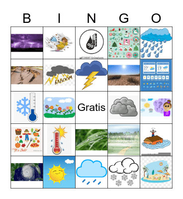 ¿Qué tiempo hace hoy? Bingo Card