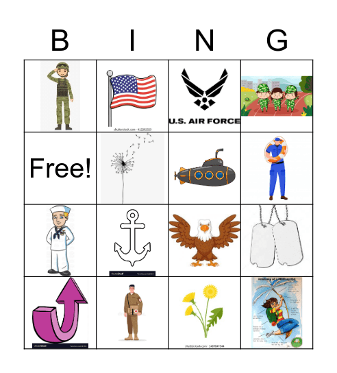 Month of the Military Child Bingo Card