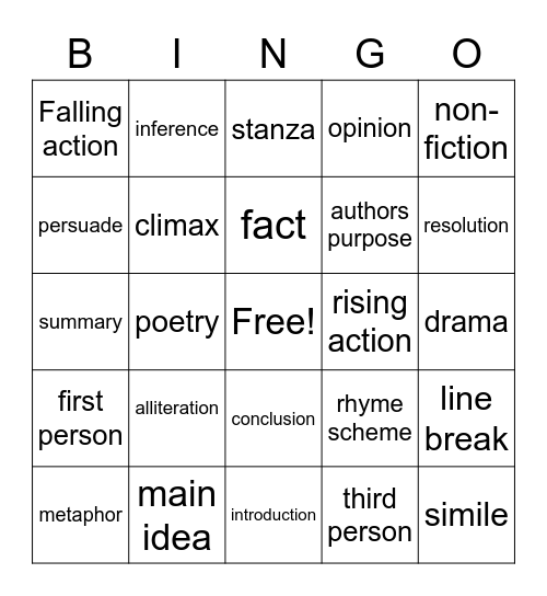 Reading Bingo! Bingo Card