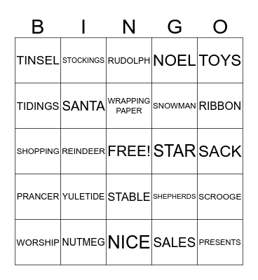 CHRISTMAS BINGO Card