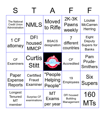 DFI Public Service Recognition Bingo Card