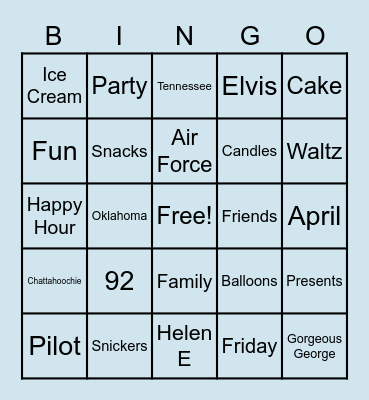 Bert's Birthday Bingo Card