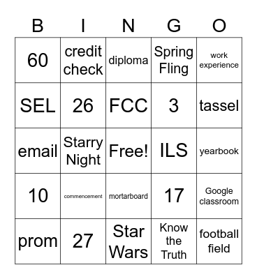 Fridley ALC Advisory Bingo Card