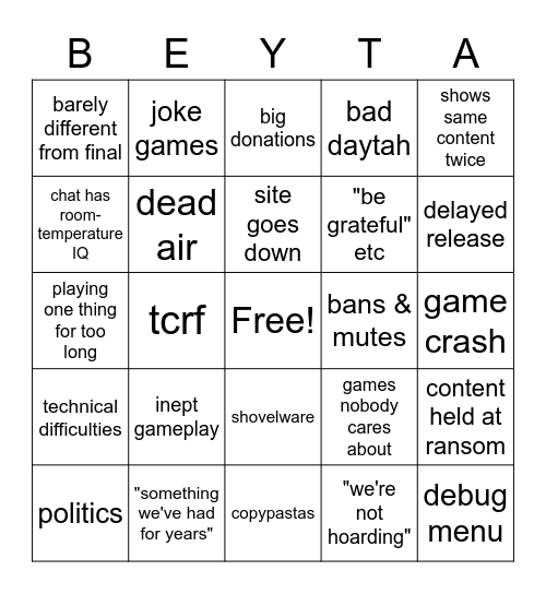 hidden palace stream Bingo Card