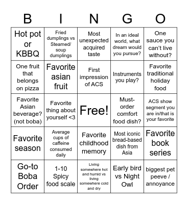 room 3 !! Bingo Card