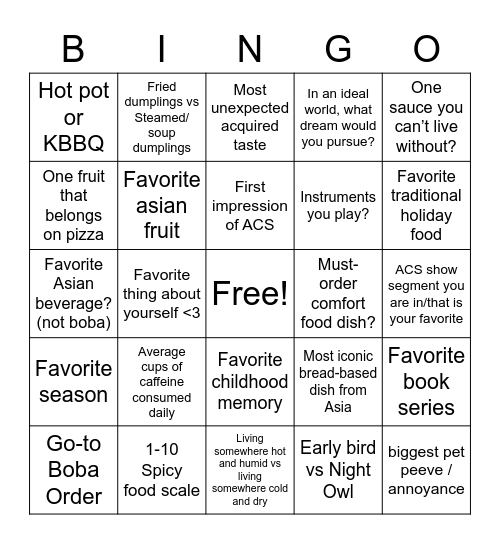 room 3 !! Bingo Card