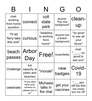 Jnaet Talk Bingo Card