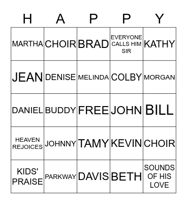 JOHNNY'S 65TH BIRTHDAY Bingo Card