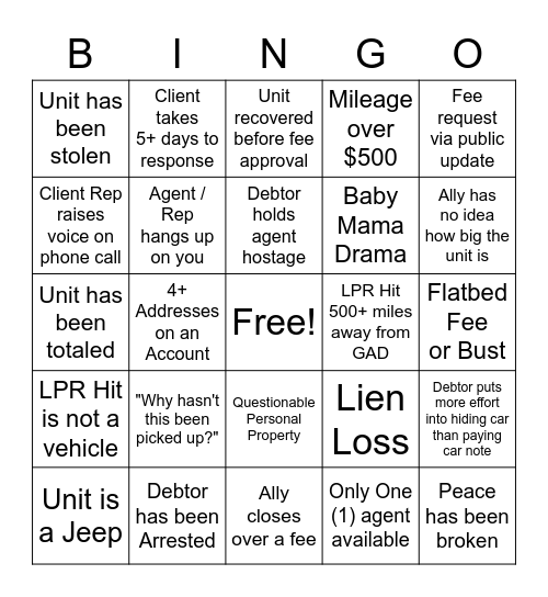 May - Ally Bingo Card