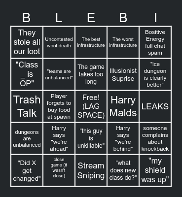 Capture The Wool Blingo Bingo Card
