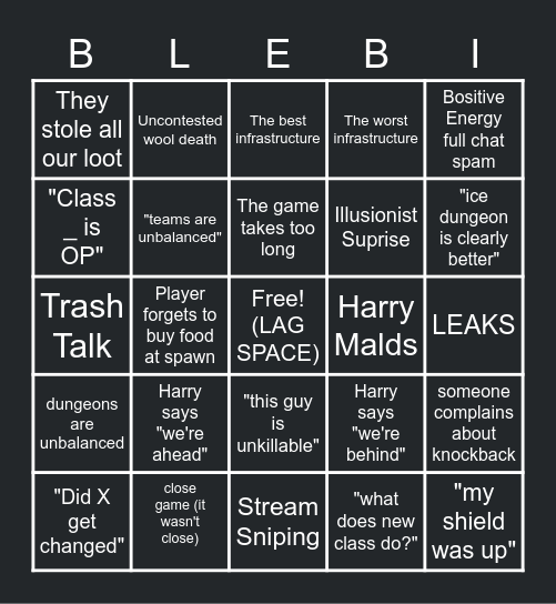 Capture The Wool Blingo Bingo Card