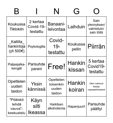 Korona Bingo Card