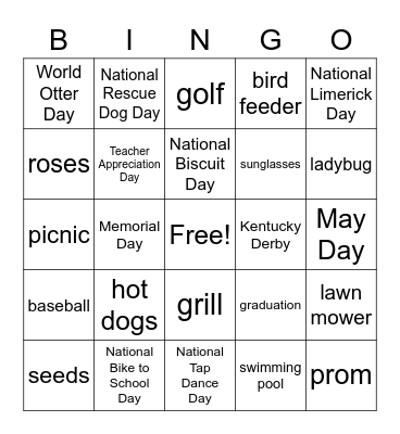 May Bingo Card