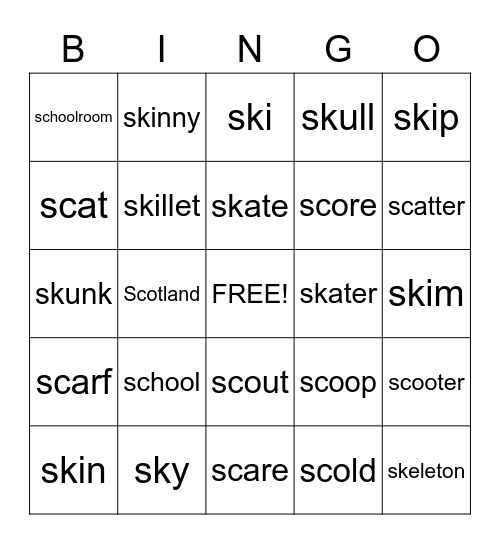 /SK/ Bingo Card