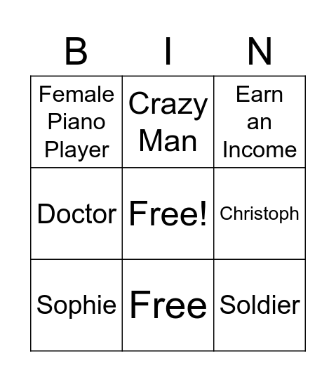 Beethoven Lives Upstairs Bingo Card