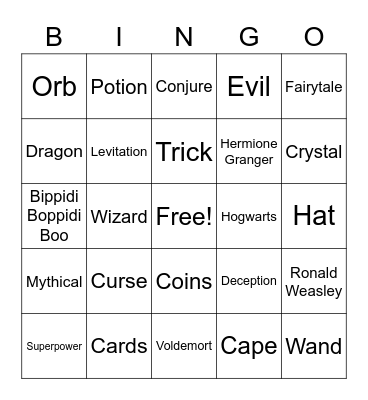 Magic Bingo Card
