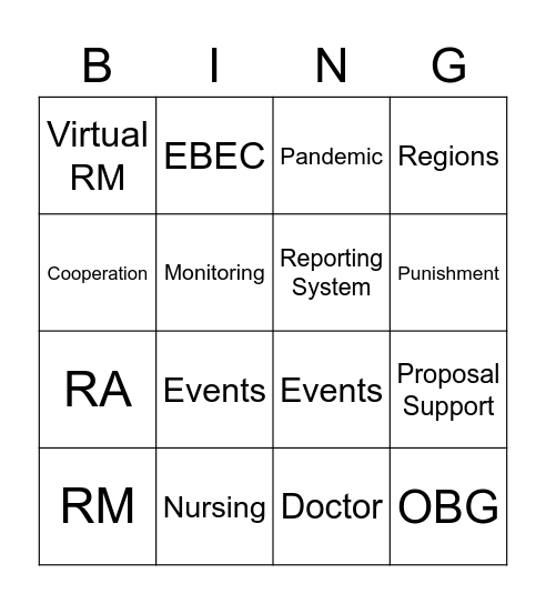 VP LGS Bingo Card