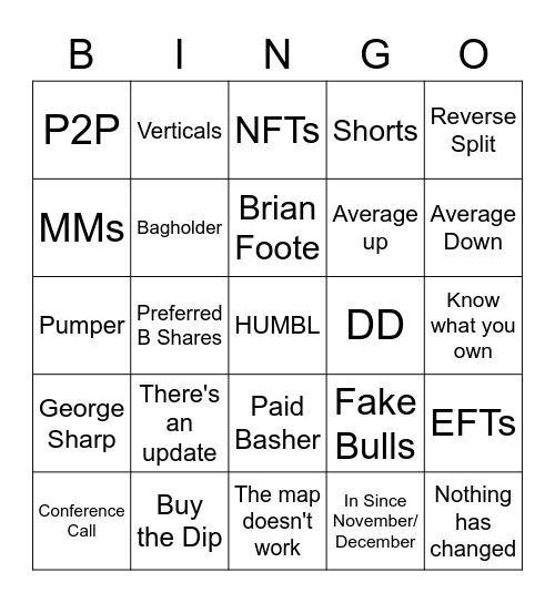 HUMBL BINGO Card